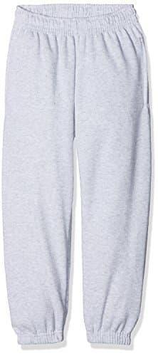 Image of Fruit of the Loom Unisex Kids Elasticated Cuff Classic Jog Pants Pack of 2, Heather Grey, 12-13 Years (Manufacturer Size:34)