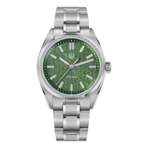 Image of watchdives VH31 Sweep Seconds Quartz Watch, Original Design WD0003 WD0003B Aventurine Dial Men Watches 36mm Sapphire Crystal Luxury Wristwatch 100m Waterproof Watch for Men