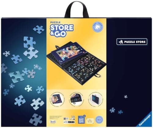 Image of Ravensburger Puzzle folder for puzzles with up to 1000 pieces, combination of puzzle sorting tray and puzzle mat, accessories for storing puzzles