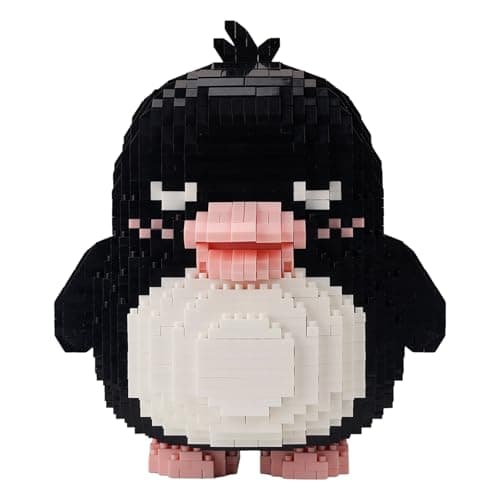 Image of Larcele Micro Building Blocks Animal Set, DIY Mini 3D Building Toy Bricks,1499 Pieces KLJM-07 (Pinky Penguin)