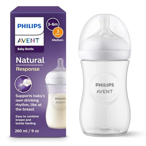 Image of Philips Avent Natural Response Baby Bottle - 260ml Baby Milk Bottle for Newborns and Up, BPA Free, 1+ Months (Model SCY903/01)