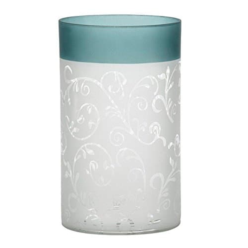 Image of Yankee Candle 1521507 Teal Vine Glass Tealight Holder, Green/White, 15 x 10 x 10 cm