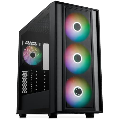 Image of Cooler Master MasterBox 600 Mid-Tower E-ATX Airflow Case - Back Connect MB & 420mm Radiator Ready, 3 x 140mm & 1 x 120mm ARGB PWM Fans Pre-Installed, Tempered Glass Side, USB 3.2 Gen 2x2 Type-C
