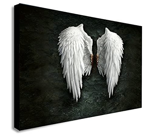 Image of BANKSY Angel Wings - Canvas Wall Art Framed Print. Various Sizes (A4 12x8 inches)