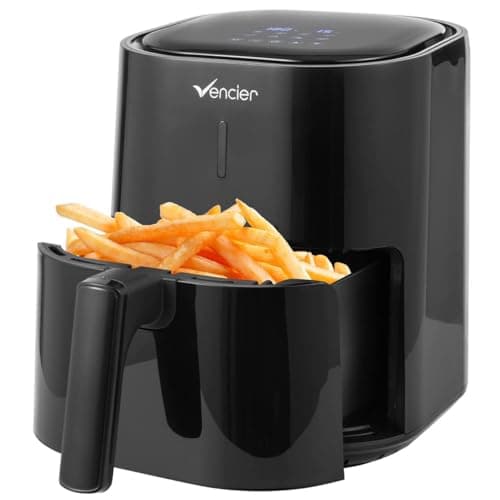 Image of Vencier Digital Air Fryer 4.2L with Rack, 1200W, Fry Force 360° Technology, Oil-Free, 10-in-1 Presets, Touchscreen, Roast, Bake, Dehydrate, Reheat, Compact Design, Dishwasher Safe,