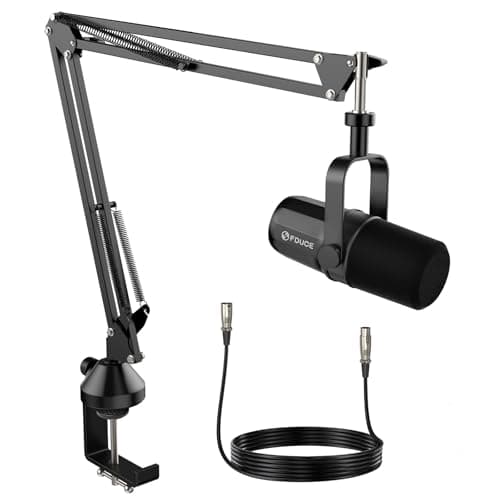 Image of FDUCE SL40X XLR Dynamic Microphone kit for Vocal Recording, Podcasting, Gaming, Live Streaming&Broadcasting, All Metal Cardioid Mic, Voice-Isolating Technology -Black