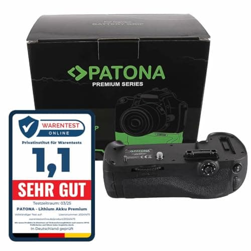 Image of PATONA 1496 - Replacement battery grip for Nikon MB-D12 - D800 D800E D810 D810A - IR remote control (battery compartment for 1x EN-EL15 or EN-EL18A and 8X AA)