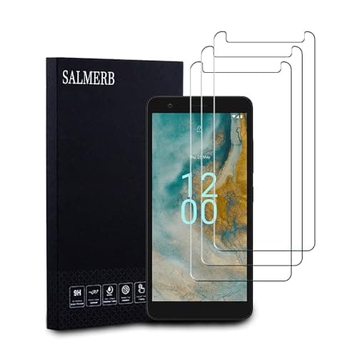 Image of SALMERB Nokia C02 Screen Protectors (3 Pack), 9H Tempered Glass Film for Nokia C02 Anti-Scratch Anti-Fingerprint Glass Screen Protectors Zero Bubbles Ultra-clear 99.99%