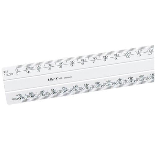 Image of Linex 1:20:500 300mm Scale Rule Flat - White