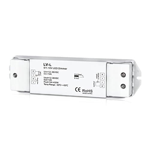 Image of Nutbro 0/1-10V LED Dimmer 1CH 12A Constant Voltage Single Channel LED Dimmable Driver DC12-36V