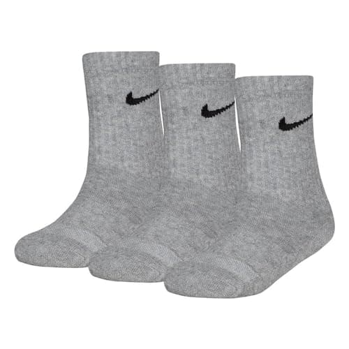 Image of Nike Kids Df Performance Basic Crew Socks, Dk Grey Heather, 5/7 Years