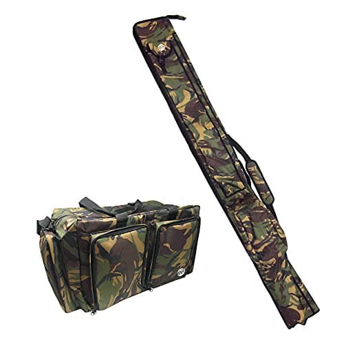 Image of Matt Hayes Adventure 600DPM CAMO Fishing Tackle Luggage Gift Selection - 3 Plus 3 Rod Rod Holdall (195 x 30cm) & Carryall (52 x 30 x 33cm) [99-8031]