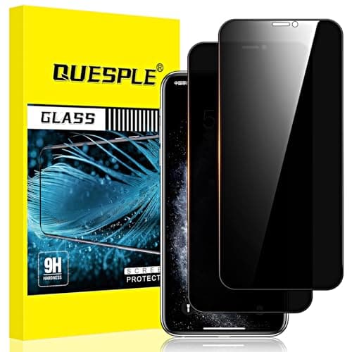 Image of QUESPLE [2 Pack] Privacy Screen Protector for iPhone 11 Pro/XS/X 5.8-Inch, Anti-Spy Full Coverage Tempered Glass Film, Anti-Scratch/High Sensitivity/Case Friendly