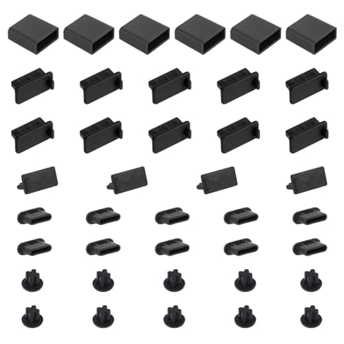 Image of Bewudy 40 PCS 5 Types USB Anti Dust Cover Plugs, USB Type-C Dust Stopper, USB Dust Port Cover Plugs, Silicone USB Port Protector for USB A Female & Male Port HDMI Headphone Ports USB Type-C