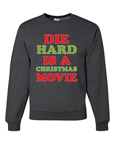 Image of Wild Bobby Die Hard Is A Christmas Movie Meme Christmas Unisex Crewneck Sweatshirt, Heather Black Die Hard, L