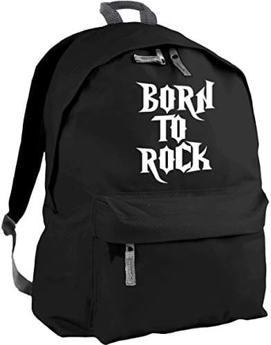 Image of Hippowarehouse BORN TO ROCK backpack ruck sack Dimensions: 31 x 42 x 21 cm Capacity: 18 litres