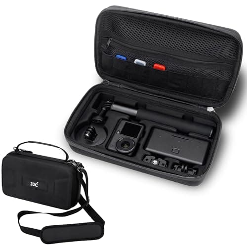 Image of JJC Osmo Action 6 Carrying Case,EVA Hard Shell Bag for DJI Osmo Action 6 5 Pro 4 3 with 3 Micro SD Card Case & Shoulder Strap,Water Resistant Action6 Enhanced Essential Standard Combo Pouch for Travel