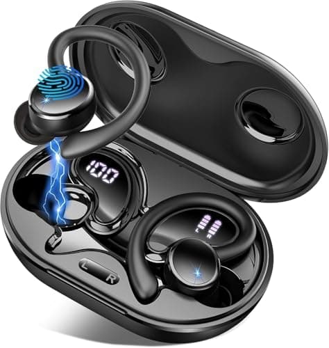 Image of Matast Wireless Earbud Bluetooth 5.4 Headphones Sports with Earhooks, Earphones Wireless Bluetooth ENC Noise Cancelling, 50H Playtime, IP7 Waterproof Ear buds In Ear for Sport/Running/Gym, Dual LED