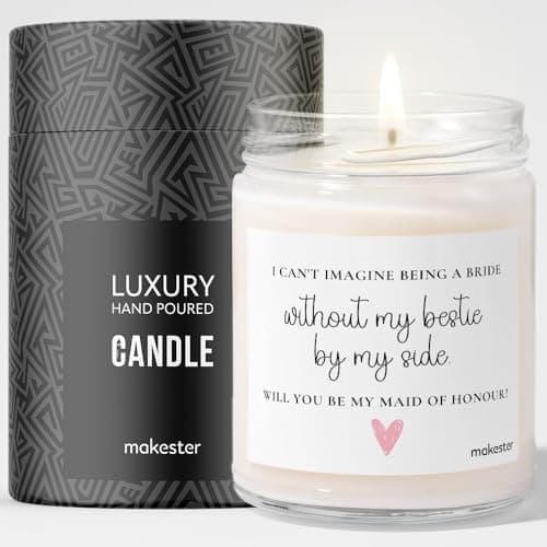 Image of Maid of Honour Gifts - Luxury Soy Wax Candle - Vanilla, Jasmine, Sugared Almond - Makester