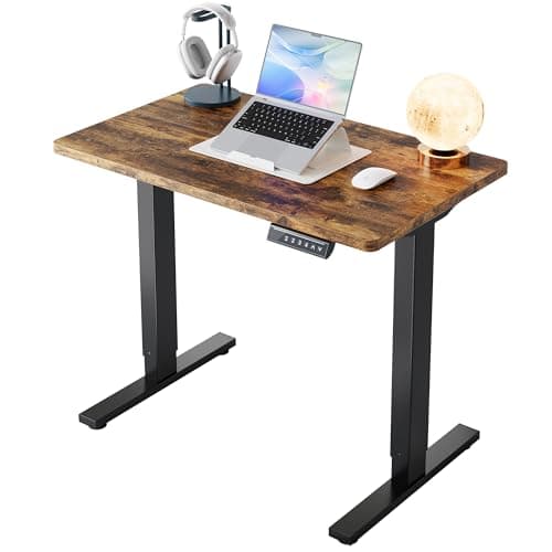 Image of HUANUO 80 x 48 cm Standing Desk with 4 Memory Height Settings, Sit Stand Up Desk for Home Office & Computer Workstation
