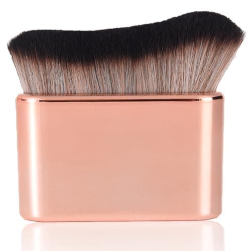 Image of Self Tan Brush Portable Self Tanning Brush Soft Brush Self Tanner Face Brush For Body & Leg Makeup（Rose Gold）