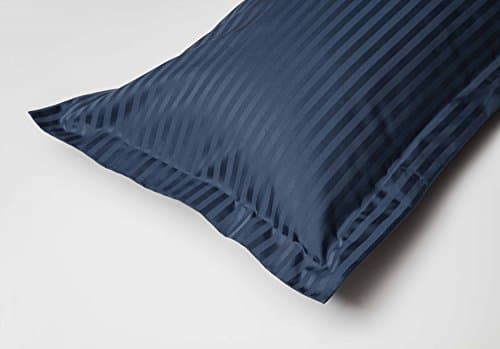 Image of Belledorm Hotel Suite Satin Stripe - 4 PACK Oxford Pillowcases - 540 Thread Count (Navy)