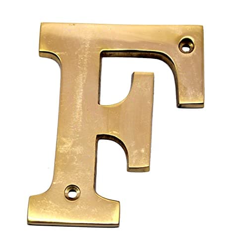 Image of esplanade Brass House Hotel Door Name - Wall Door Plaque Alphabet Letter "Z" - 4" Inches ("F" Alphabet - 4)