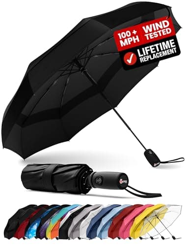Image of Repel Umbrella Windproof Travel Umbrellas for Rain - Easy Auto Open Close, Durable & Compact Umbrella, Strong Fiberglass Frame, Waterproof Canopy - Backpack, Purse, Portable Umbrella for Travel