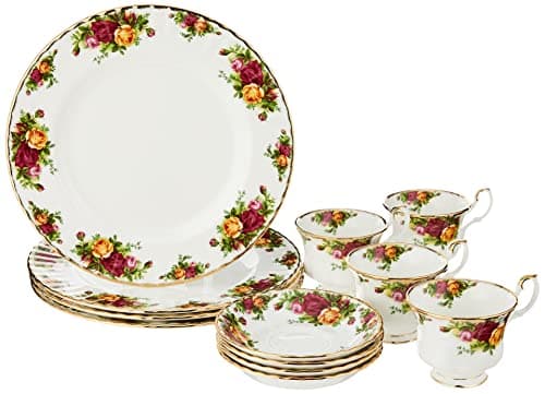 Image of Royal Albert Royal Doulton- Old Country Roses 12-Piece Set, Service for 4, Gold, 15210280
