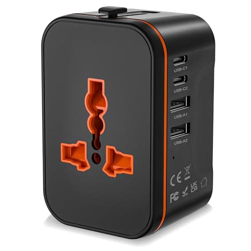 Image of Universal Travel Adapter Worldwide with 2 USB C and 2 USB A Ports, International Travel Plug Adapter Worldwide USB Travel Adaptor All in One Universal Charger Power Adapter for European EU US UK AUS
