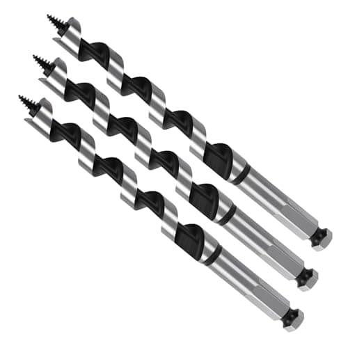 Image of MOXPIFY Wood Auger Drill Bits, 3pcs 13mm Timber Drill Bits 155mm Long Hex Shank, Extra Long Drill Bits Wood For Woodworking (3pcs x 13mm x 155mm)