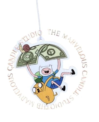 Image of Adventure Time Car Air Freshener | Finn and Jake Gift | Fun and Colorful Car Accessory | Novelty Gift for Cartoon Enthusiasts