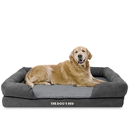 Image of The Dog’s Bed – Orthopaedic Memory Foam Bolster Bed, Grey Plush, XL
