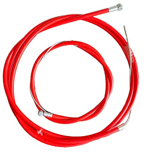 Image of eR@dius Bike Bicycle Brake Cable Inner and Outer Housing Front and Rear Cables | Red Colour