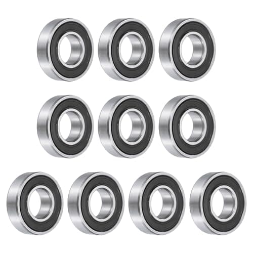 Image of sourcing map 10pcs 6900-2RS Bearing 10x22x6mm, Chrome Steel Double Rubber Seals Precision Bearing, Lubricated Deep Groove Ball Bearings, P6 (ABEC 3)