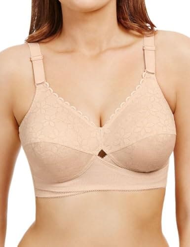 Image of Berlei Pretty Polly Women's Classic Full Cup Bra Coverage, Opaque, Beige (Nude), 40C