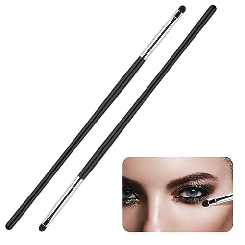 Image of WLLHYF Eyeliner Smudge Brush Kit - 2 PCS Professional Eye Makeup Brushes, Ultra Thin Eyebrow Brush, Soft Makeup Tool for Eyeshadow, Gel, Powder, Cream - Women, Girls