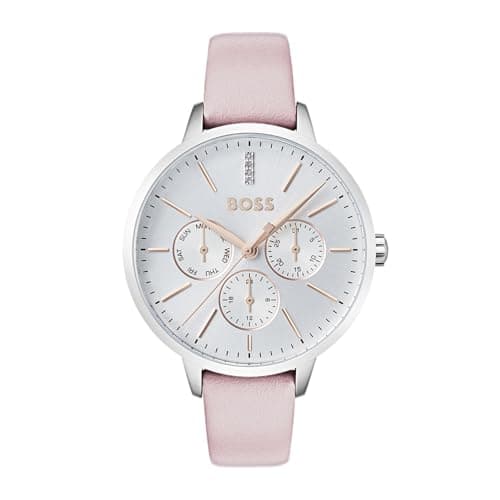 Image of BOSS Analogue Multifunction Quartz Watch for Women SYMPHONY Collection with Pink Leather Strap - 1502419
