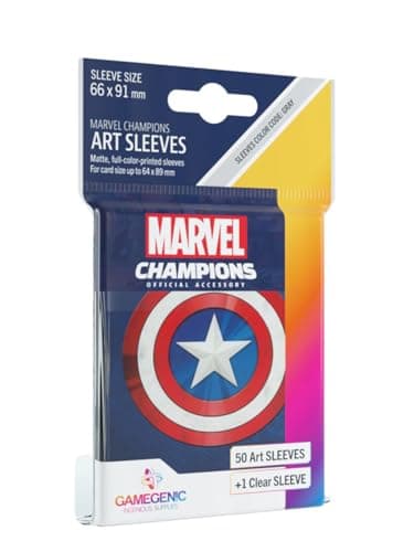 Image of Gamegenic, Fantasy Flight Games - Marvel Champions: Official Art Sleeves: Captain America - Card Game, 66 x 91mm