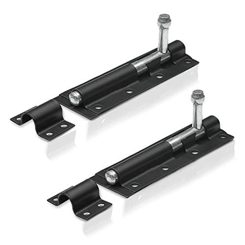 Image of XFORT® 2 Pack Heavy Duty Tower Lock Black 200mm (8"), Strong Black Coated Door Barrel, Durable Slide Bolt for Increasing Security on Garden Gates & Shed Doors.