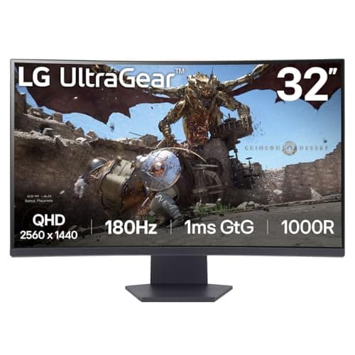 Image of LG UltraGear Curved Gaming Monitor 32GS60QC, 32 inch, 1440p, 180Hz, 1ms Response Time, VA Panel, AMD FreeSync, Smart Energy Saving, DisplayPort, HDMI
