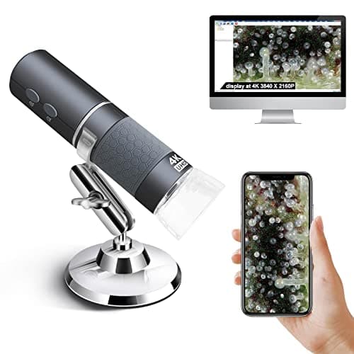 Image of Ninyoon 4K WiFi Microscope for iPhone/Android PC, 50 to 1000X USB Digital Microscope Wireless Super HD Endoscope Camera Compatible with All Cellphones iPad Android Tablet Windows Mac Chrome Linux