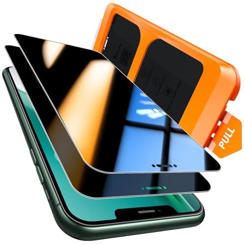 Image of TOCOL 2 Pack for iPhone 11 Pro, iPhone XS and iPhone X Privacy Screen Protector 5.8-Inch, True 25°Anti Spy, Instant Installation, Tempered Glass, Case Friendly, Coverage Protection