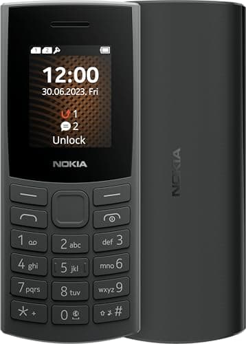 Image of Nokia 105 4G Edition (2023) Feature Phone with Dual SIM, 1.8 Inch Display, 1450 mAh Battery, 48 MB RAM / 128 MB ROM, Expandable Memory, 3.5 mm Headphone Jack, FM Radio - Charcoal