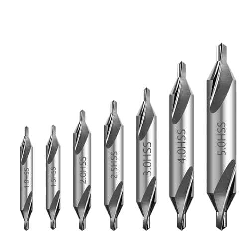 Image of YDHfdc 7 Pcs Centre Drill Bits Set - 1/1.5/2/2.5/3/4/5mm HSS Countersink Drill Bit Set - 60° for Metal & Lathe