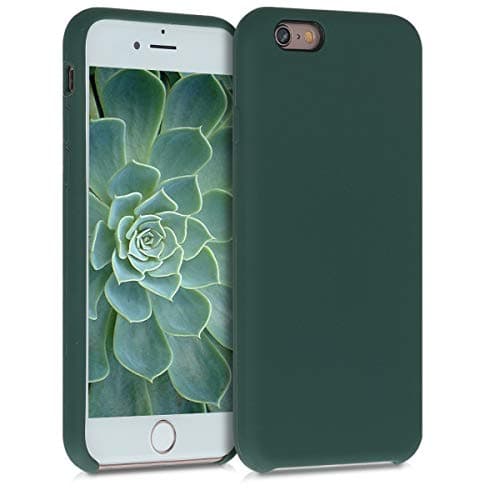 Image of kwmobile Case for Apple iPhone 6 / 6S Case - Soft Cover - Shockproof Silicone - Wireless Charging Moss Green