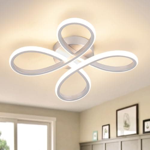 Image of EIDISUNY Modern LED Ceiling Light, 30W Sliver Ceiling Light Fixture, Modern Ceiling Lights LED for Living Room Bedroom Corridor Aisle Hallway Indoor Ceiling Lamp (Warm White Light 3000K)