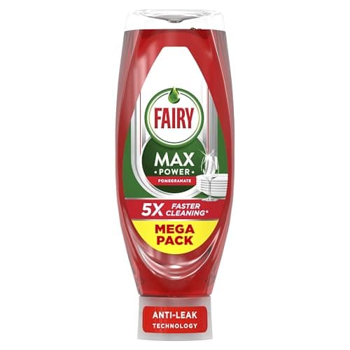 Image of Fairy MaxPower Washing Up Liquid Pomegranate 730 ML, Easy and Effortless Cleaning, Even On Your Greasiest Pots and Pans