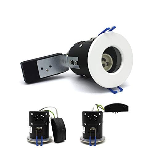 Image of sanlumia 2 X LED Fire Rated Downlight Can GU10 Recessed Ceiling Twist & Lock Interchangeable Downlight IP65 White