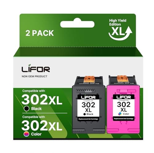 Image of LIFOR 302XL Ink Cartridges 302 Ink Cartridges Combo Pack Remanufactured for HP 302 XL Black and Colour Ink for HP Envy 4520 4527 4524 4523 OfficeJet 3835 3830 3831 4650 DeskJet 3630 Packing May Vary